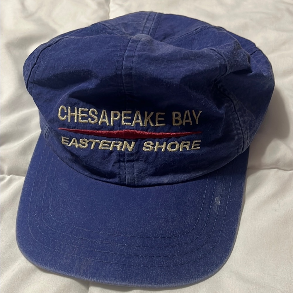 Vintage Chesapeake Bay Eastern Shore Nylon Blue Sailing Cap
